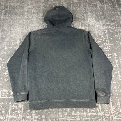 VINTAGE Y2K QUIKSILVER GRAPHIC FLEECE LINED ZIP UP HOODIE GREY