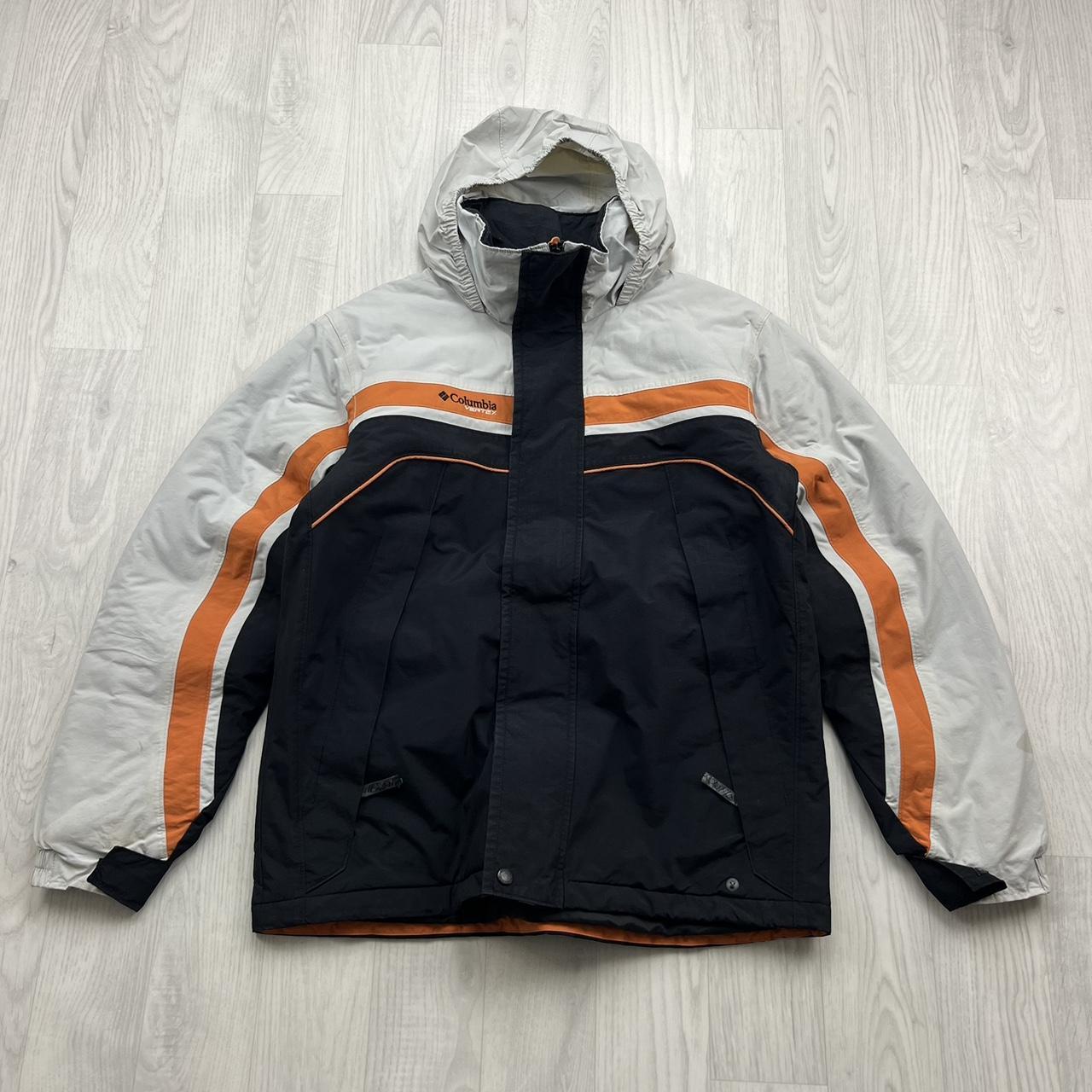 VINTAGE 00s COLUMBIA UTILITY PADDED SKI JACKET BLACK ORANGE