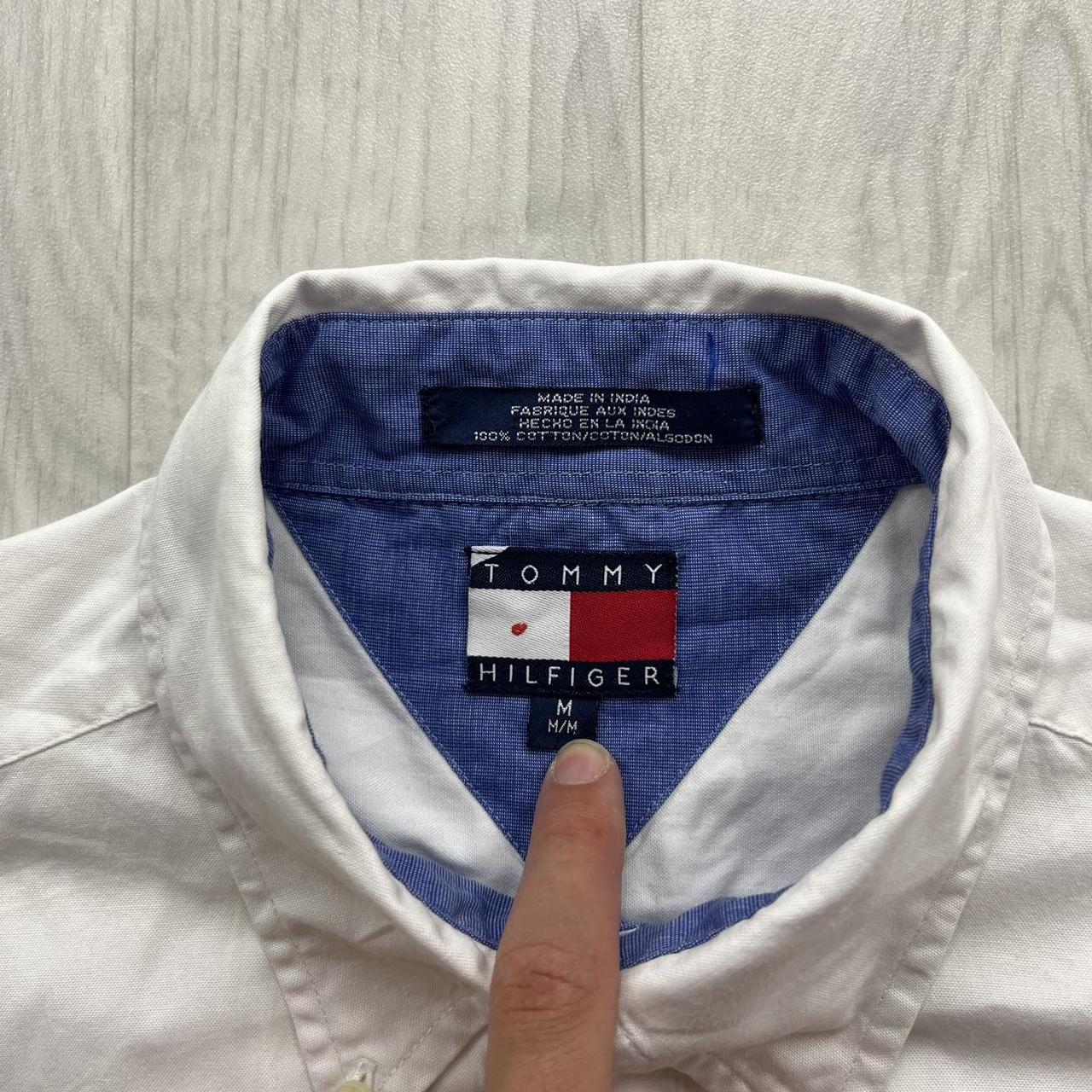VINTAGE Y2K TOMMY HIFILGER SHORT SLEEVE BUTTON UP SHIRT WHITE