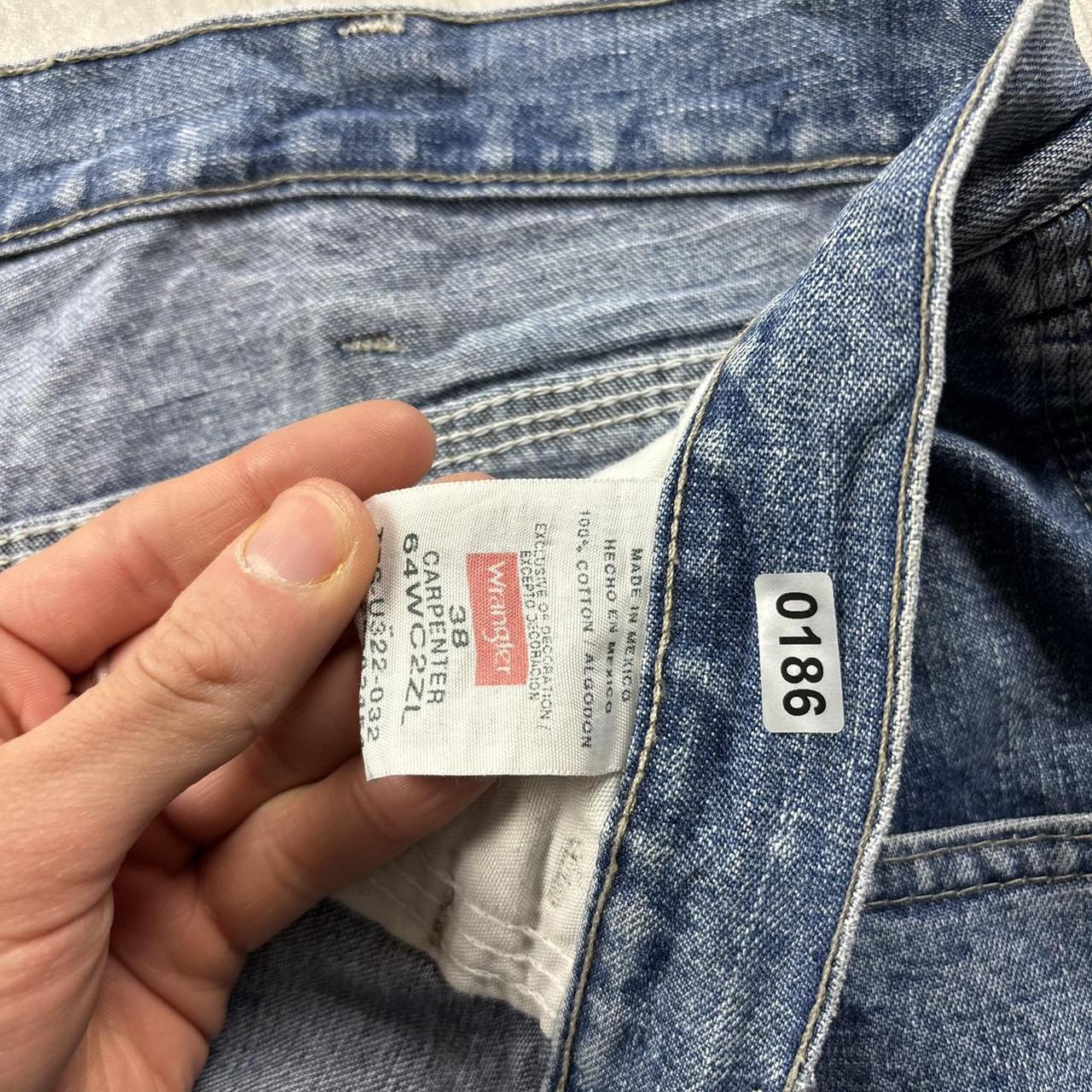 VINTAGE 00s WRANGLER BAGGY LOOSE CARPENTER JORTS BLUE