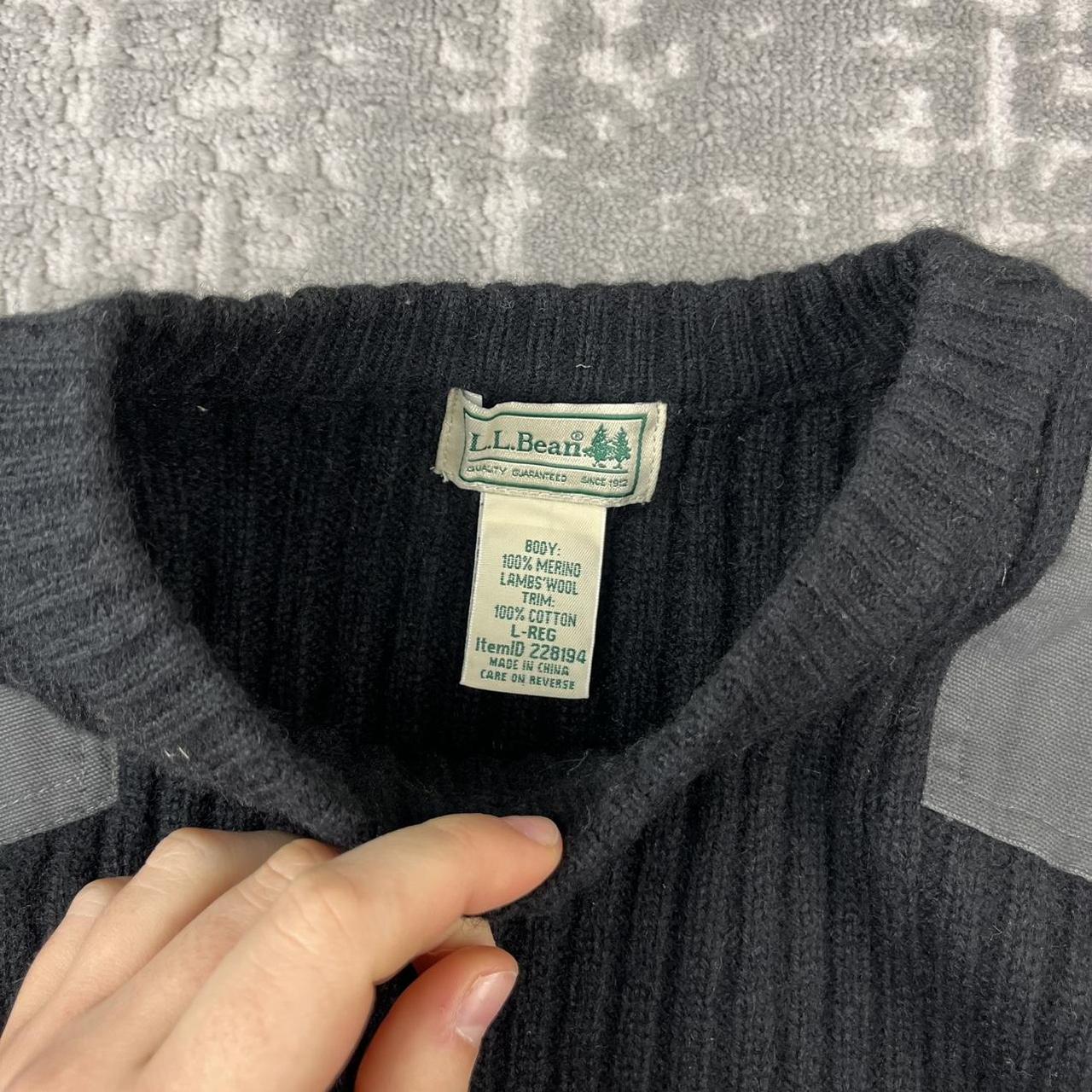 VINTAGE Y2K L L BEAN WOOL KNITTED JUMPER BLACK