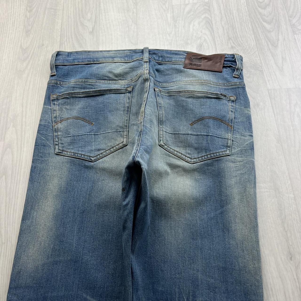 VINTAGE G STAR STRAIGHT LEG FADED JEANS BLUE
