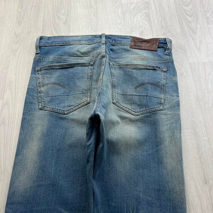 VINTAGE G STAR STRAIGHT LEG FADED JEANS BLUE