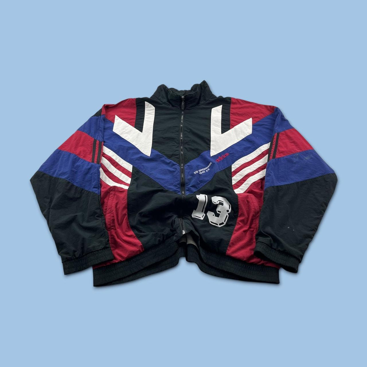 VINTAGE 90s ADIDAS PANELLED WINDBREAKER JACKET BLACK