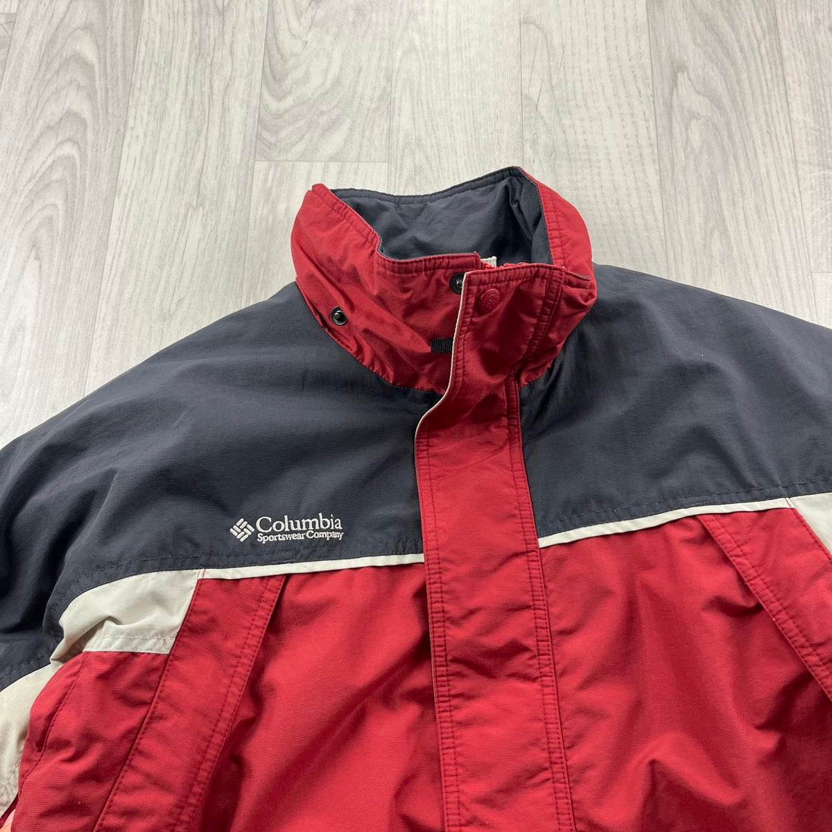 VINTAGE Y2K COLUMBIA UTILITY SKI JACKET RED GREY