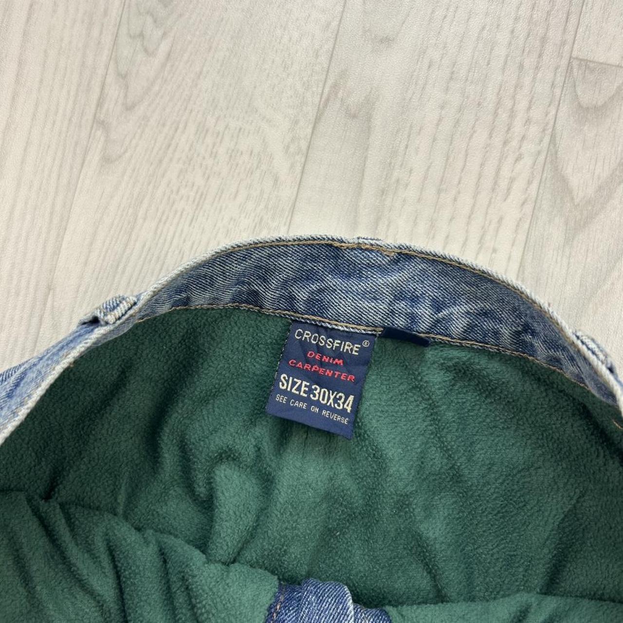 VINTAGE Y2K CROSSFIRE FLEECE LINED CARPENTER JEANS BLUE