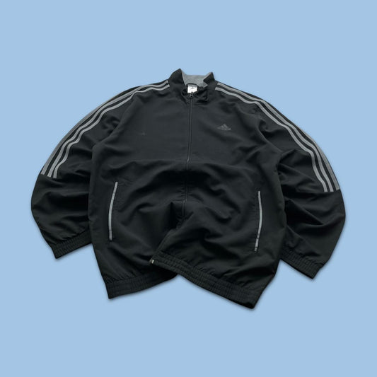 ADIDAS ZIP UP WINDBREAKER TRACKSUIT JACKET BLACK