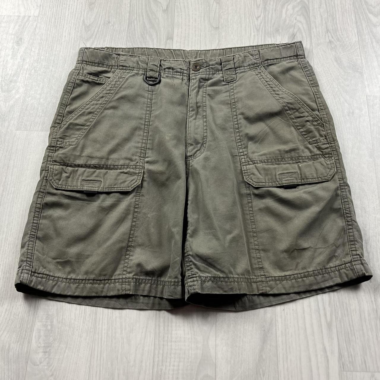 VINTAGE 00s WRANGLER BAGGY LOOSE CARPENTER JORTS KHAKI