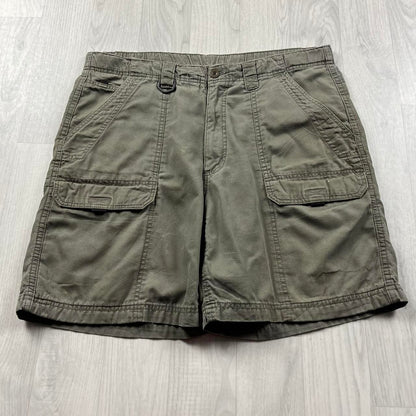 VINTAGE 00s WRANGLER BAGGY LOOSE CARPENTER JORTS KHAKI