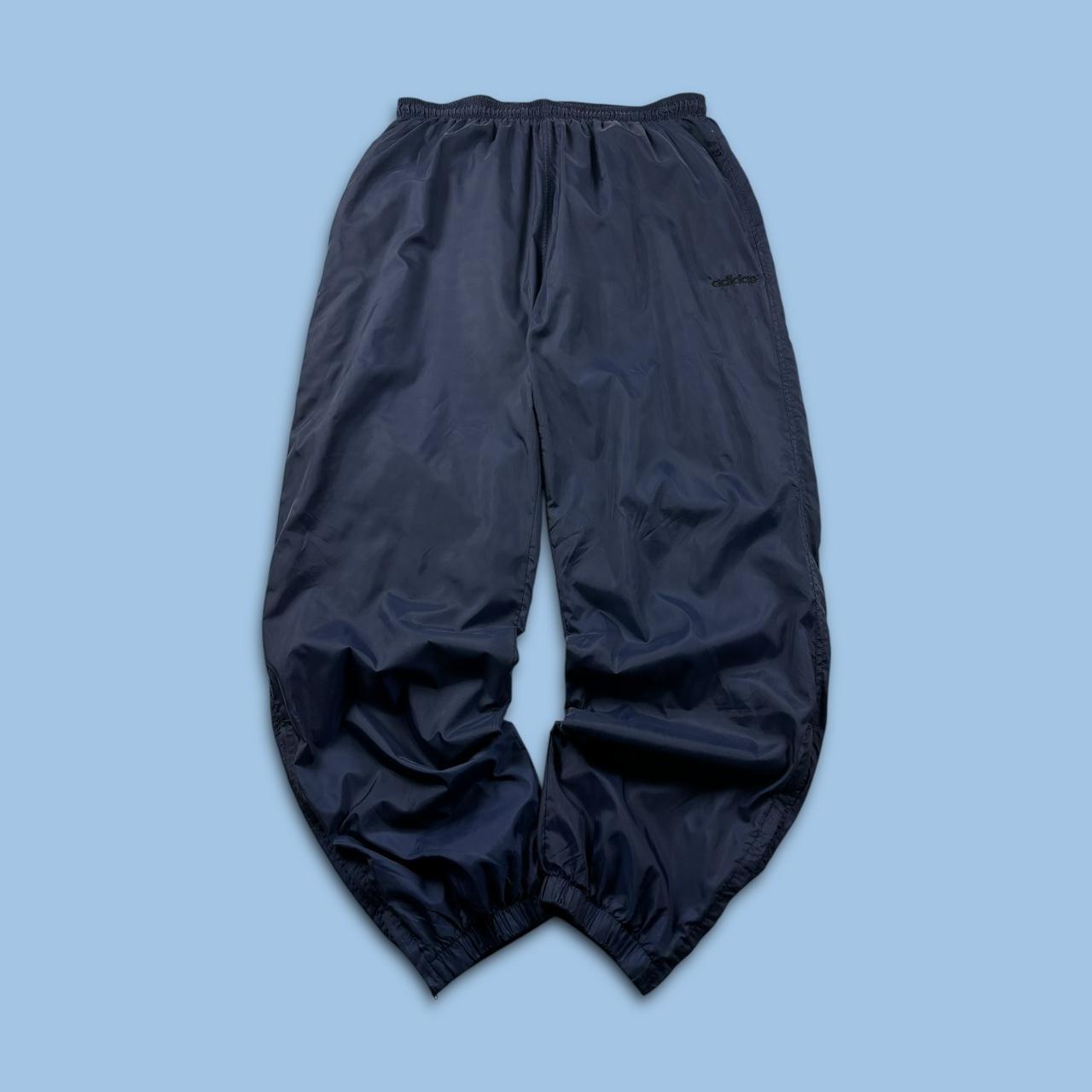 VINTAGE 90s ADIDAS BAGGY TRACKSUIT BOTTOMS NAVY