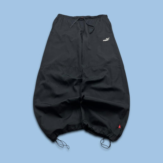VINTAGE Y2K PUMA BAGGY TECHNICAL TRACKSUIT BOTTOMS BLACK