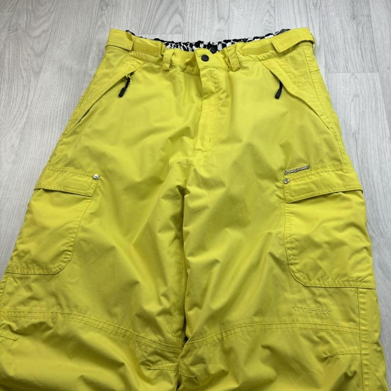 VINTAGE Y2K TRESSPASS WIDE LEG SKI PANTS SALOPETTES YELLOW