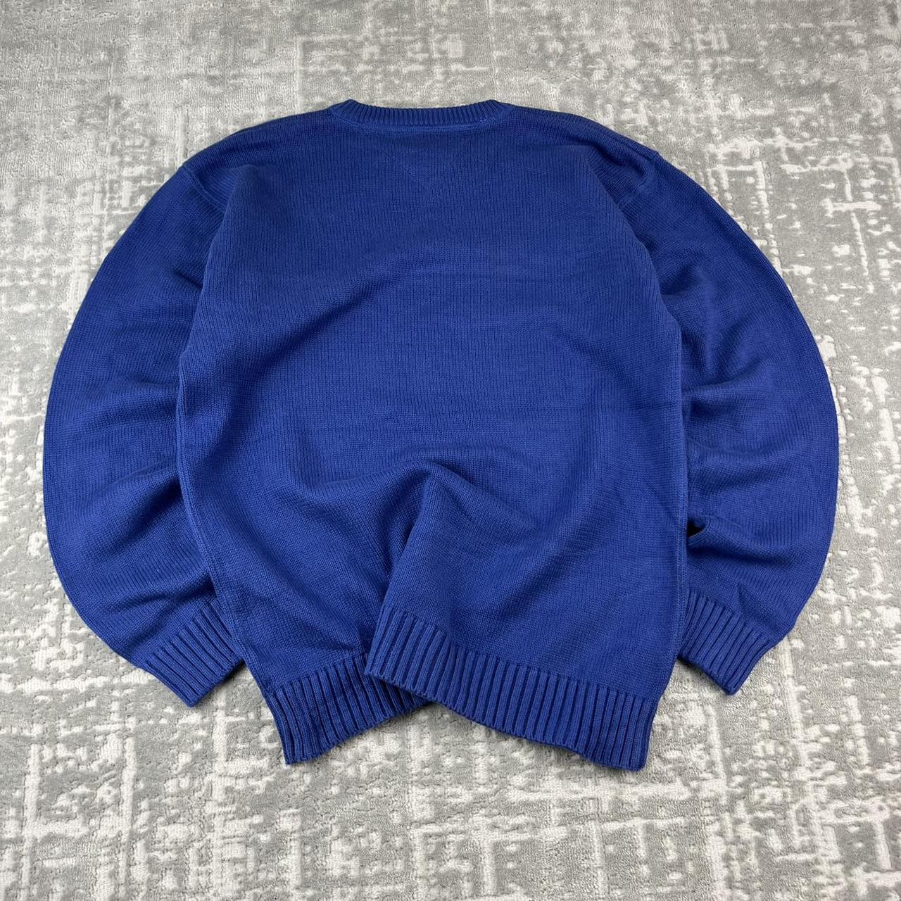 VINTAGE Y2K TOMMY HILFIGER CHUNKY ESSENTIAL KNITTED JUMPER BLUE