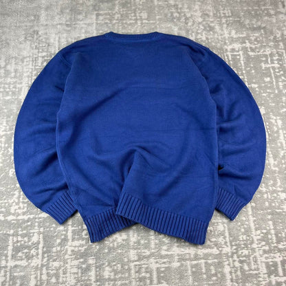 VINTAGE Y2K TOMMY HILFIGER CHUNKY ESSENTIAL KNITTED JUMPER BLUE
