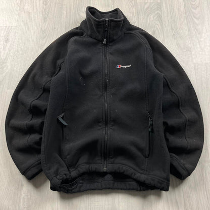 VINTAGE Y2K BERGHAUS ZIP UP TECHNICAL FLEECE BLACK