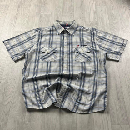 VINTAGE Y2K AIRWALK CHECKERED SHORT SLEEVE SHIRT WHITE