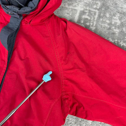 VINTAGE 00s COLUMBIA TECHNICAL HOODED UTILITY JACKET RED