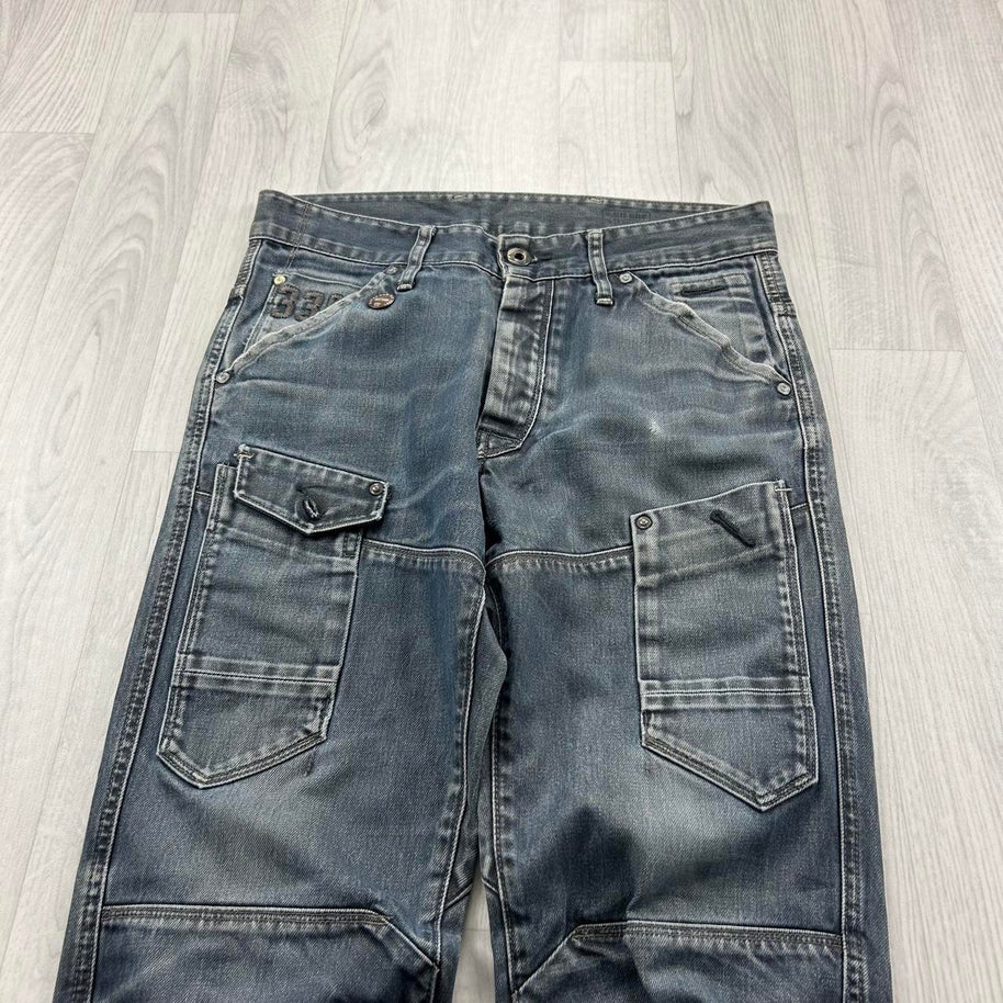 VINTAGE Y2K G STAR DOUBLE KNEE BAGGY JEANS