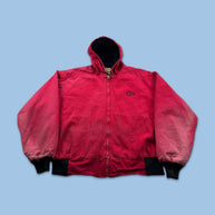 VINTAGE Y2K PELLA HOODED WORKWEAR BOMBER JACKET RED