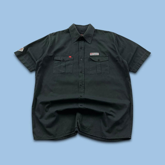 VINTAGE Y2K QUIKSILVER SHORT SLEEVE SHIRT FADED BLACK