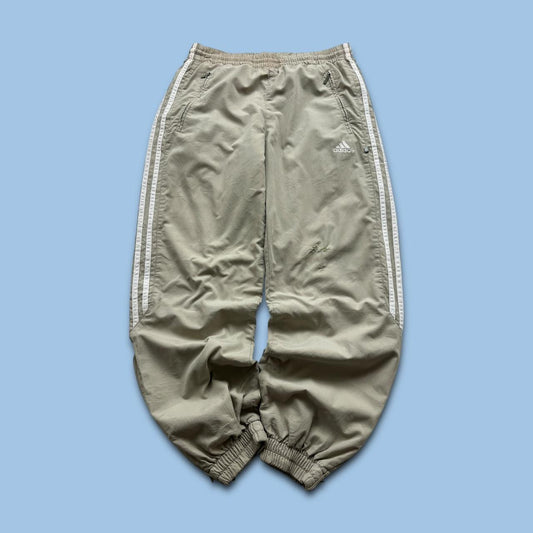 VINTAGE Y2K ADIDAS BAGGY TRACKSUIT BOTTOMS BEIGE