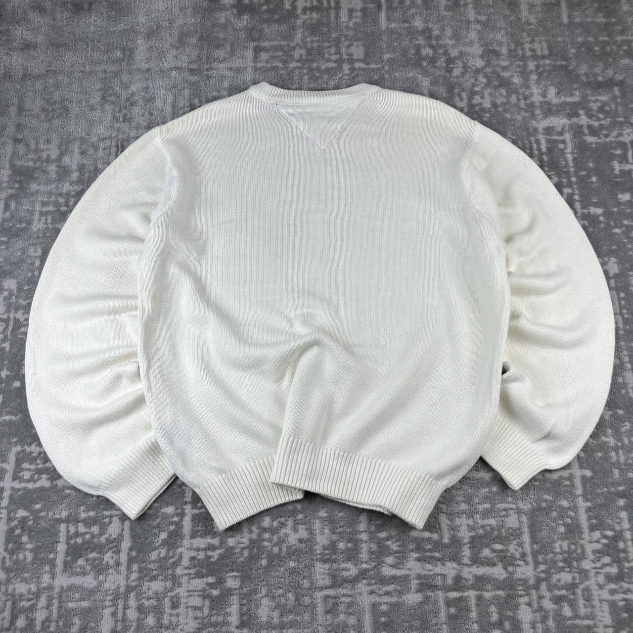 VINTAGE Y2K TOMMY HILFIGER CHUNKY ESSENTIAL KNITTED JUMPER WHITE