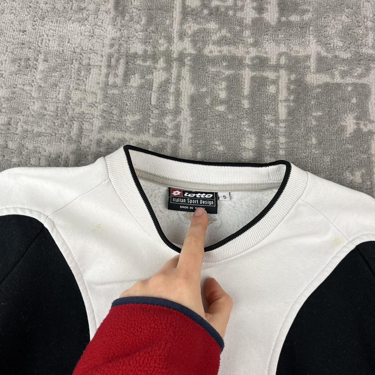 VINTAGE Y2K LOTTO PANELLED BOXY SWEATSHIRT WHITE BLACK