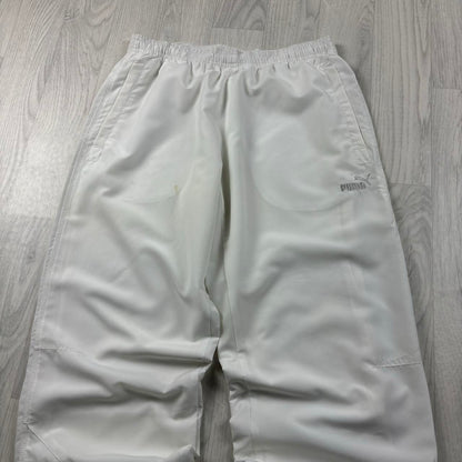 VINTAGE Y2K PUMA TECHNICAL BAGGY TRACKSUIT BOTTOMS WHITE