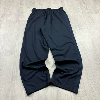 NIKE DRI FIT WIDE LEG BAGGY TRACKSUIT BOTTOMS NAVY