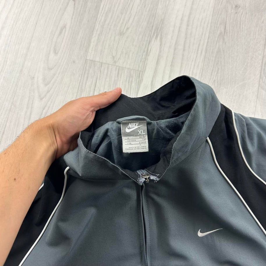 VINTAGE Y2K NIKE LIGHTWEIGHT TRACK JACKET GREY