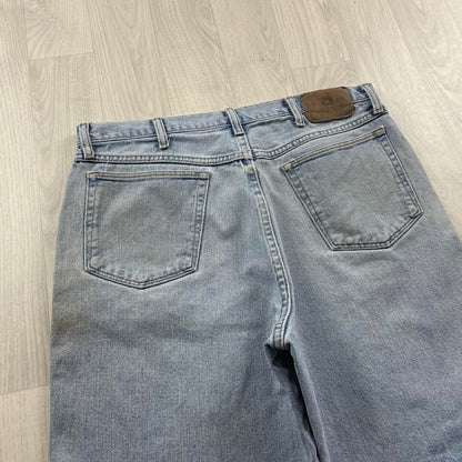 VINTAGE WRANGLER BAGGY LOOSE SKATER JORTS LIGHT BLUE (35w)