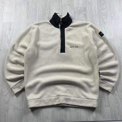 VINTAGE Y2K NAUTICA QUARTER ZIP FLEECE SWEATSHIRT CREAM