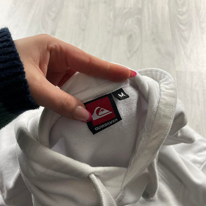 VINTAGE Y2K QUIKSILVER CENTRE LOGO HOODIE WHITE