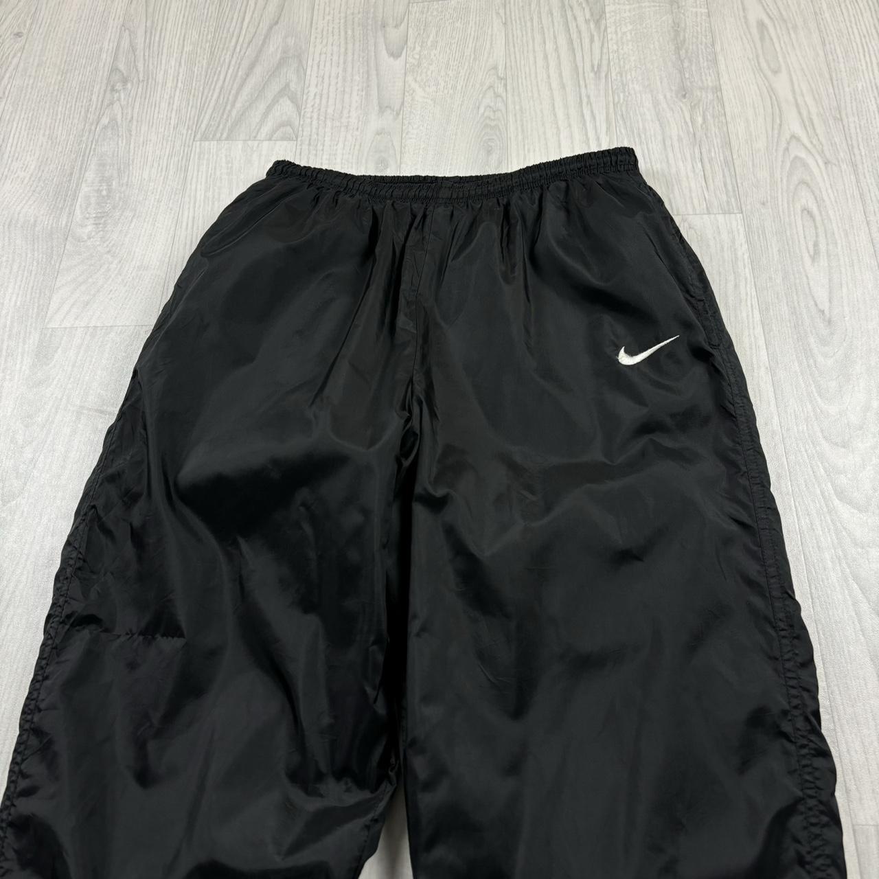 VINTAGE 90s NIKE STRAIGHT LEG BAGGY TRACKSUIT BOTTOMS BLACK