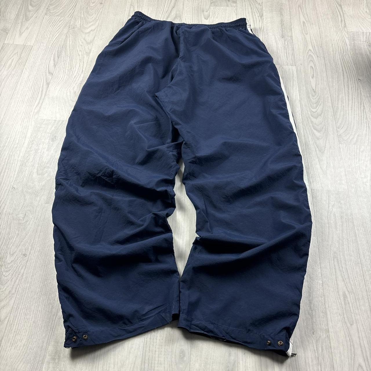 VINTAGE Y2K NIKE TEAM WIDE LEG BAGGY TRACKSUIT BOTTOMS NAVY