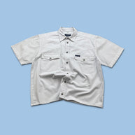 VINTAGE 00s ARIZONA PLAIN CROPPED SHORT SLEEVE BUTTON UP SHIRT WHITE