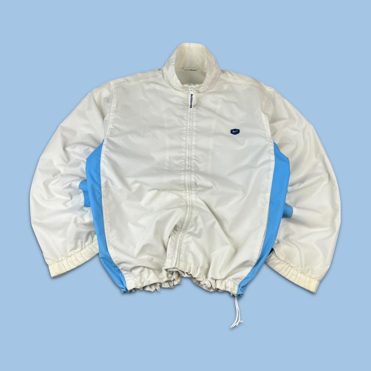VINTAGE Y2K NIKE WINDBREAKER TRACKSUIT JACKET WHITE BLUE