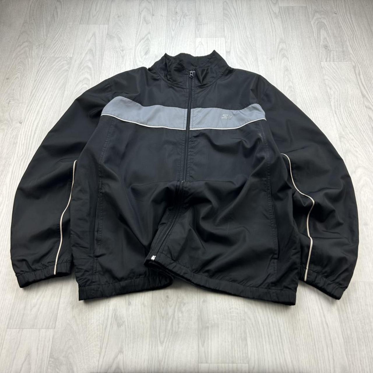 VINTAGE Y2K STARTER WINDBREAKER TRACK JACKET BLACK