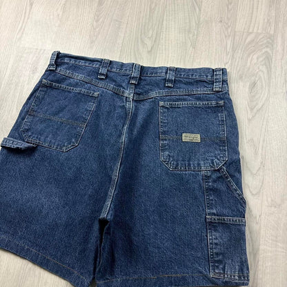 VINTAGE 00s WRANGLER BAGGY LOOSE CARPENTER JORTS NAVY