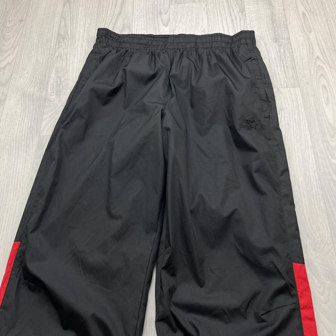 VINTAGE Y2K STARTER BAGGY TRACKSUIT BOTTOMS BLACK