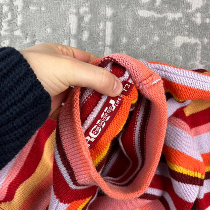 VINTAGE Y2K ROXY STRIPED KNITTED JUMPER
