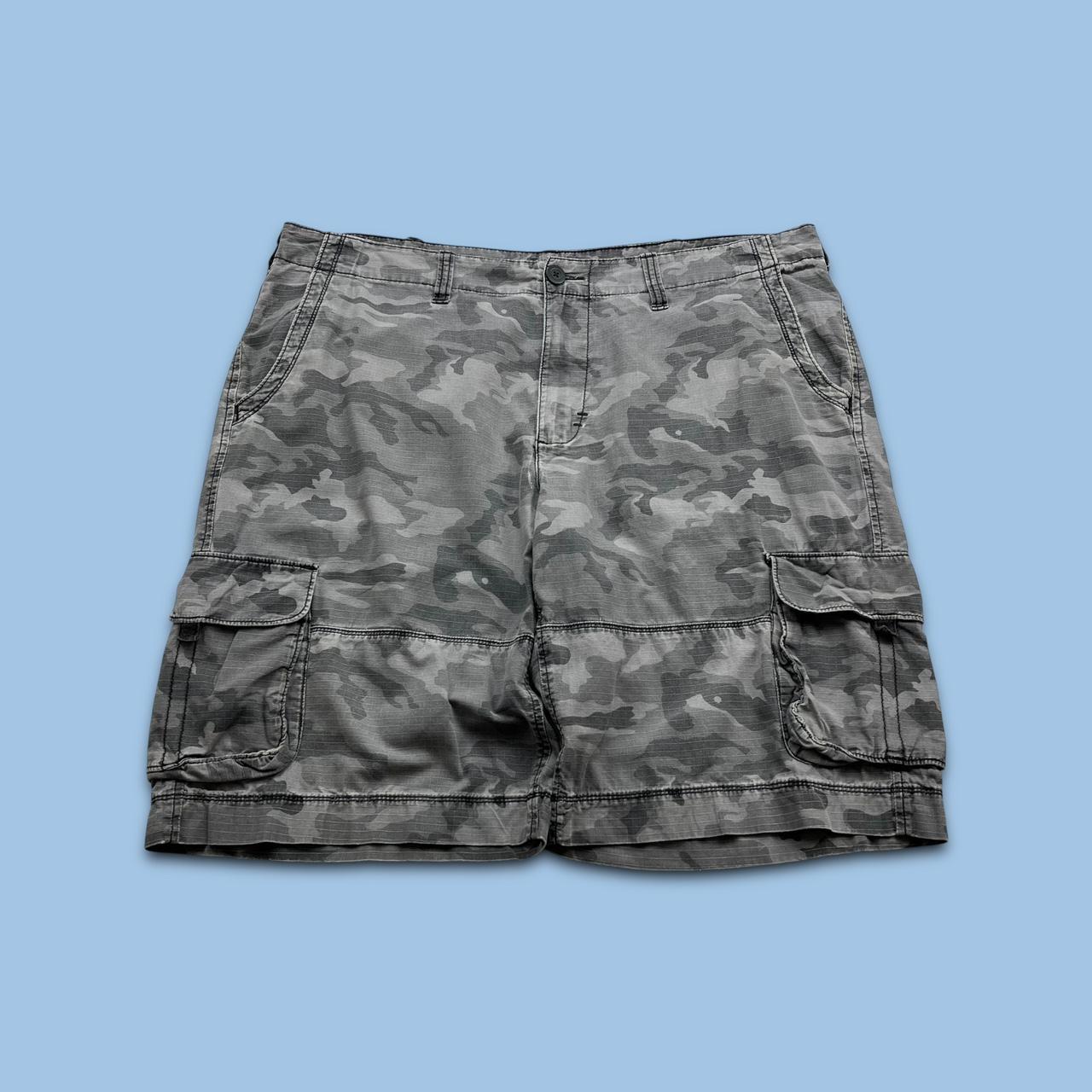 VINTAGE Y2K URBAN PIPELINE BAGGY CAMO CARGO SHORTS GREY