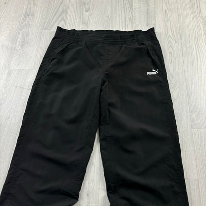 VINTAGE Y2K PUMA BAGGY TECHNICAL TRACKSUIT BOTTOMS BLACK