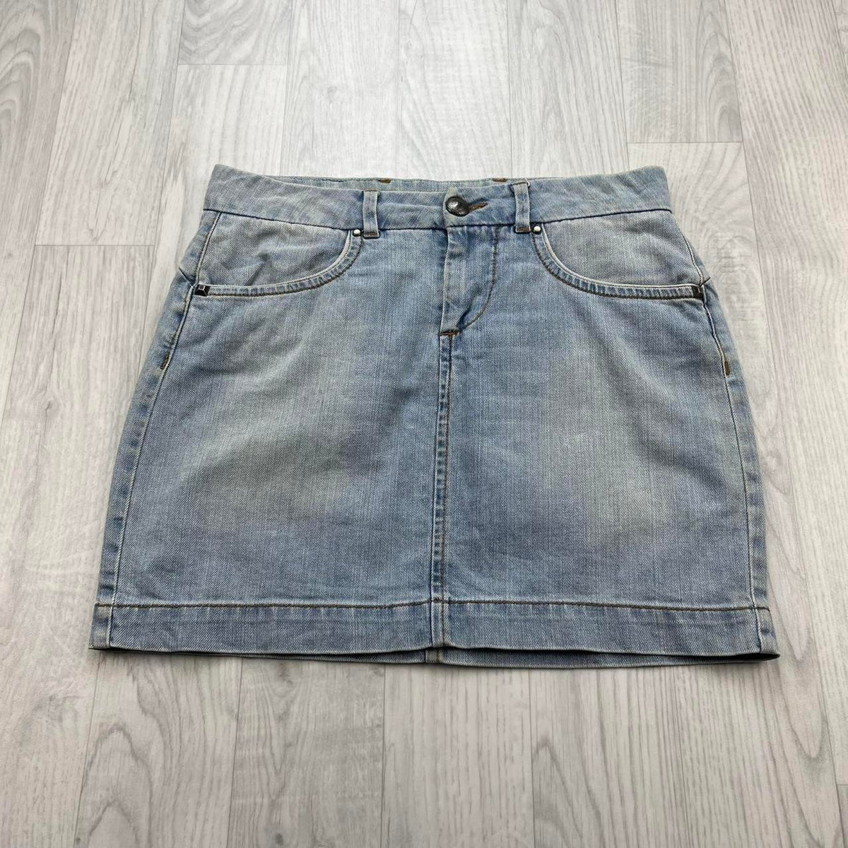 VINTAGE Y2K URBAN DENIM MINI SKIRT BLUE