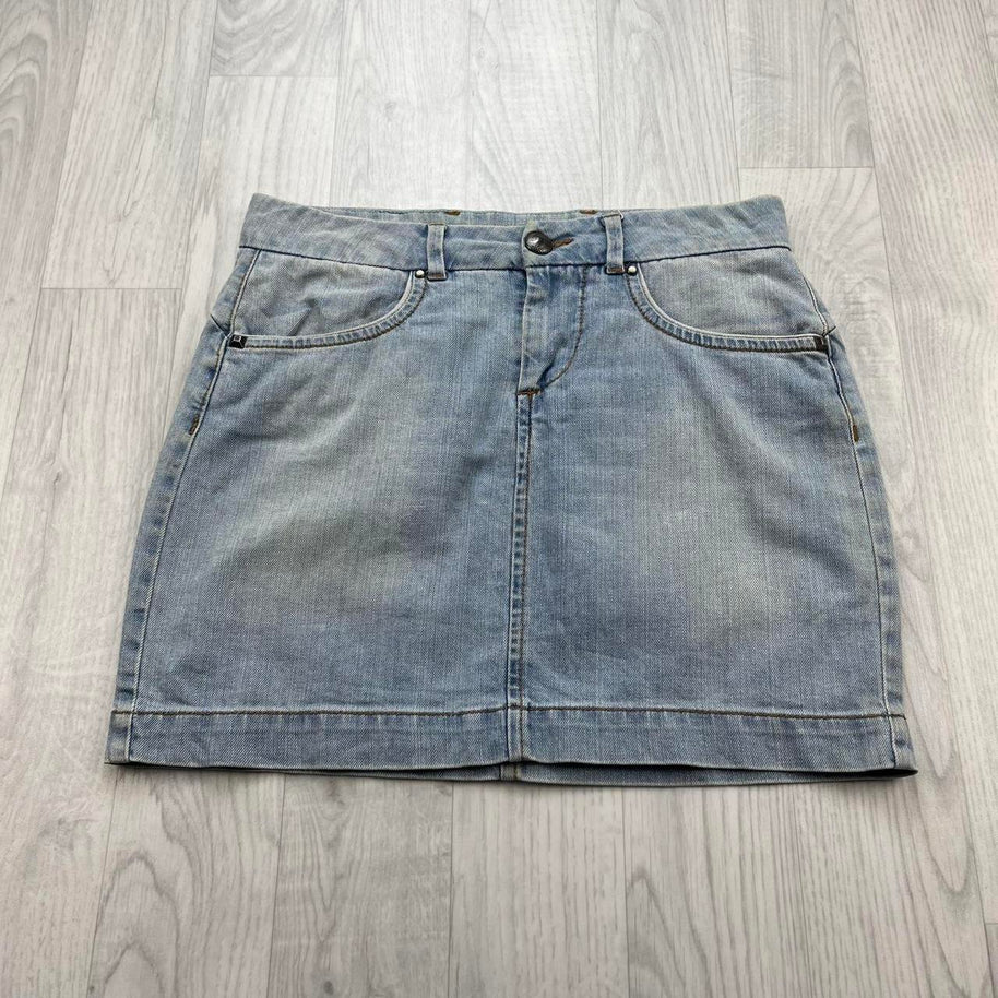 VINTAGE Y2K URBAN DENIM MINI SKIRT BLUE