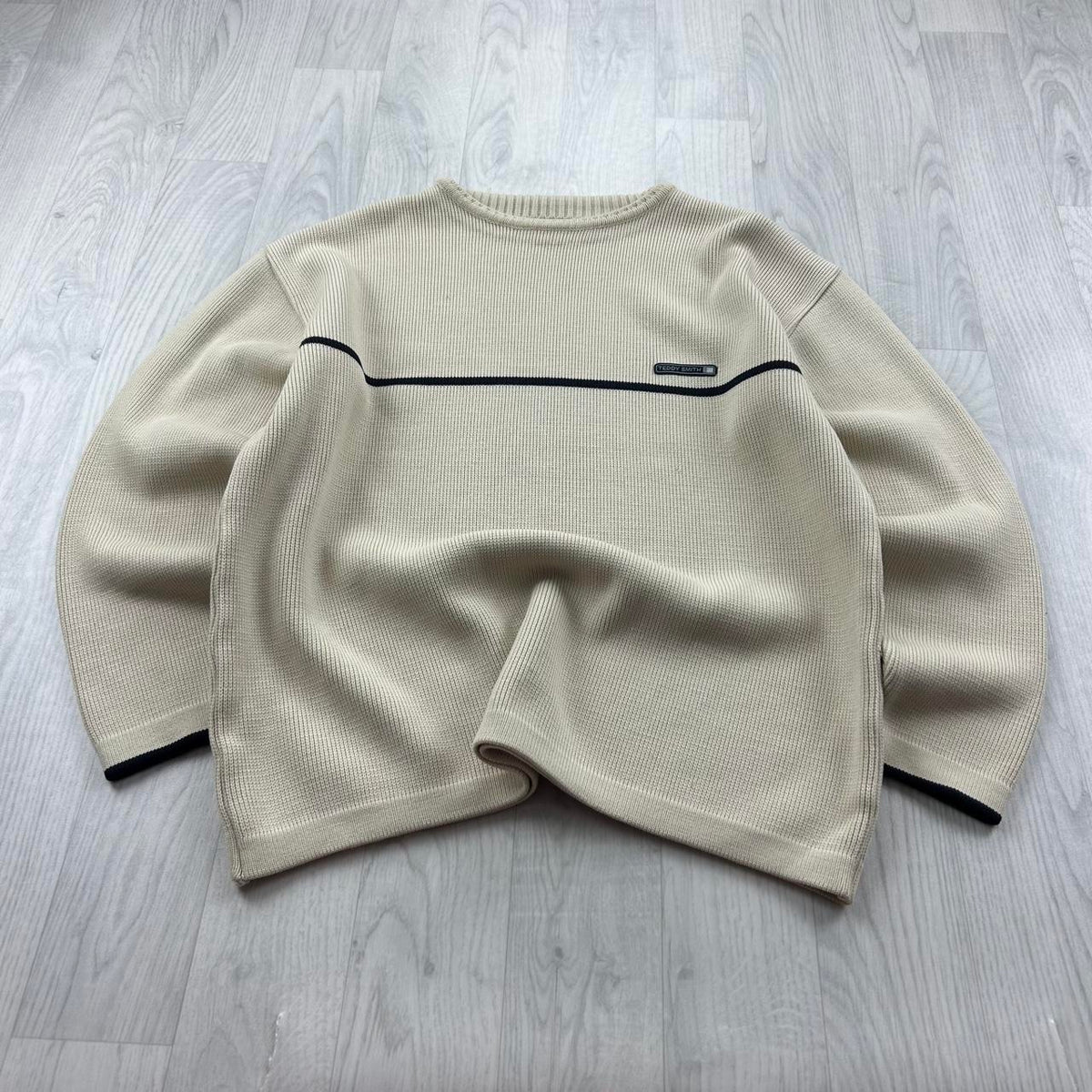 VINTAGE Y2K TEDDY SMITH CHUNKY KNITTED JUMPER CREAM