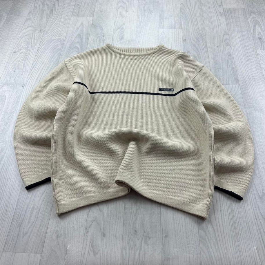 VINTAGE Y2K TEDDY SMITH CHUNKY KNITTED JUMPER CREAM