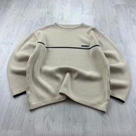 VINTAGE Y2K TEDDY SMITH CHUNKY KNITTED JUMPER CREAM
