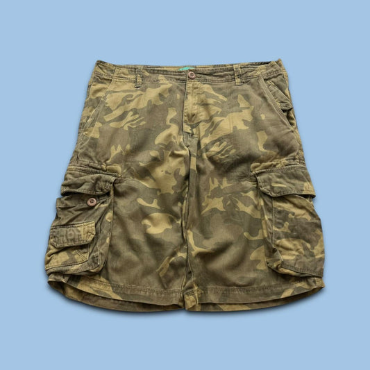 VINTAGE Y2K BAGGY LOOSE CAMO SHORTS KHAKI