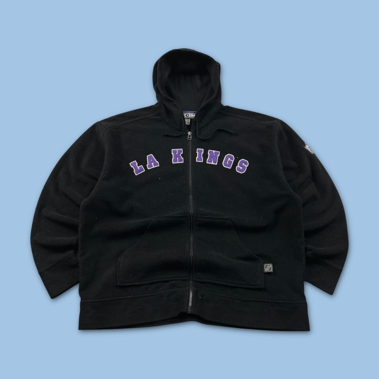 VINTAGE Y2K NHL SPELL OUT ZIP FLEECE HOODIE BLACK
